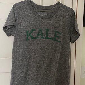 Suburban Riot Women’s Gray Tee with Green 'KALE' Print